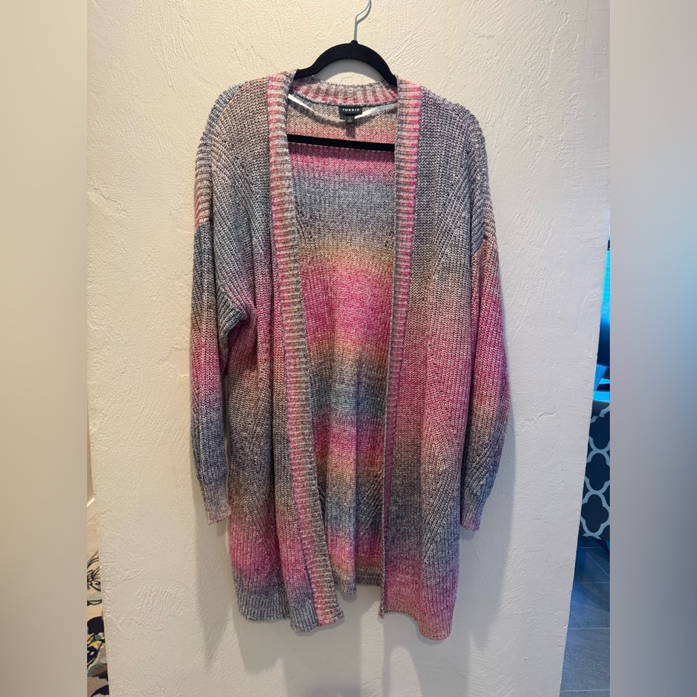 Torrid Multi Color Open-Front Cardigan